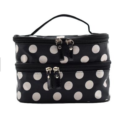 Latest Two Layer Dotted Cosmetic Bag